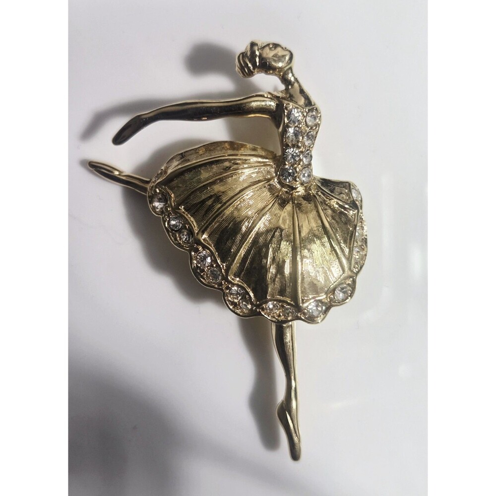 Trifari Gold Tone Ballerina Brooch - Picture 1 of 2